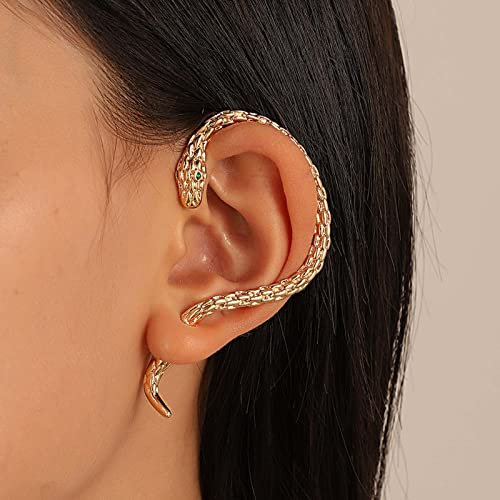 Wendalern Punk Große Schlange Ohrringe Vintage Schlange Ohr Manschette Ohrringe Gold Schlange Wickelohrringe Gothic Cz Ohrstecker Schmuck für Frauen und Mädchen