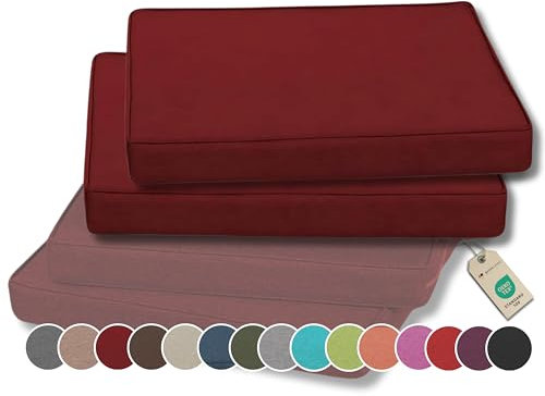 Gutekissen® Stuhlkissen Polsterauflage Auflage für Stühle/Bänke für Haus und Garten Sitzauflage Gartenkissen Sitzkissen viele Farben FK5 (40x40, Bordeauxrot, 2)