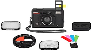 Lomography LomoApparat Appareil photo grand angle 35 mm, flash et filtres couleur intégrés, objectif kaléidoscope, objectif gros plan, splitzer, exposition multiple, longue exposition