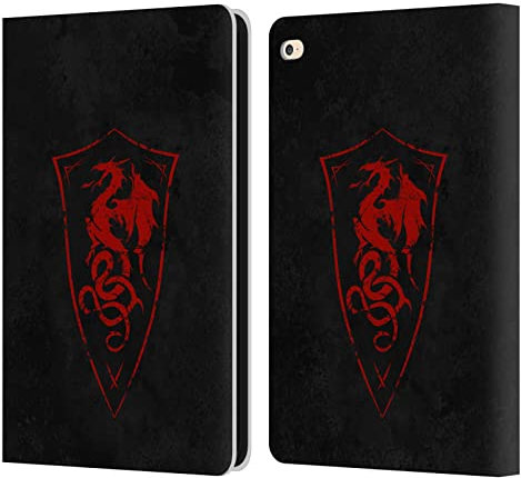 Head Case Designs Licenciado Oficialmente Christos Karapanos Dragón Escudo Carcasa de Cuero Tipo Libro Compatible con Apple iPad Air 2 (2014)