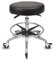 Staboos Rollhocker bis 160 kg - Premium Sitz rund und Fußstütze - Praxishocker (Premium Rollen mit Bremse) Drehhocker höhenverstellbar (55 cm bis 75 cm) Rundsitz