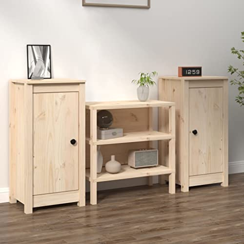 WIFESE Sideboards 2 STK. 40x35x80 cm Massivholz Kiefer Komodenschrank KüChenschrank Schlafzimmer Schrank Klein Badezimmerschrank Flur MöBel Allzweckschrank Kommode Flur Fernsehschrank