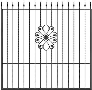 TODOME Panneau de clôture métallique, modèle 07 noir (200 x 180)