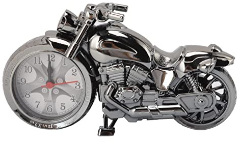 Fdit Neuheit Retro Motorrad Motor Stil Geniale Vintage Simulation Modell Motorrad Wecker für Kinder (168B Dunkelgold, einfarbig)