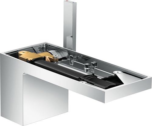 hansgrohe AXOR MyEdition Einhebel-Waschtischmischer 70 mit Push-Open Ablaufgarnitur, ohne Platte, 47012000, Farbe: Chrom