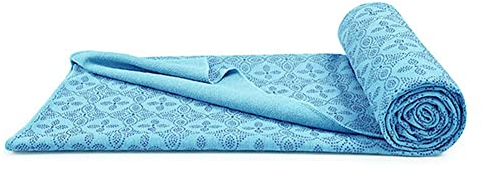 Morbuy Serviette de Yoga en Microfibre Tapis de Yoga avec Surface Antidérapante, Idéal pour Le Yoga Chaud Tapis de Fitness pour Yoga Pilates Voyage Pique-niques (183x63cm,Bleu ciel2)