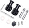 Paire de kits de boulons de fixation zingués, connecteur arrière, vis de fixation universelle pour toilettes murales, pour toilettes suspendues, noir