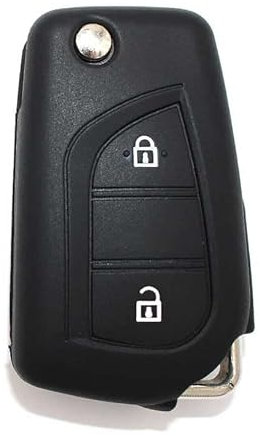 Cover Chiave Auto Custodia in Silicone Compatibile con Toyota 2 Tasti Aygo Corolla Reiz Land Cruiser IQ Urban Cruiser Prius Rav Scion Hilux Yaris Verso Citroen C1 108 (Nero)