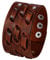 JewelryWe Schmuck Leder Armband Herren Punk Rock Gothic Breit Manschette Lederarmband mit Druckknopf Biker Geflochten Verstellbar Armreif Geschenke für Männer Braun