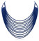 EVER FAITH Mehrschichtige klobige Halskette, Glitter Blau Strass Wasserfall Mehrstrang Multi-Strand Ketten Statement Lätzchen Halskette lange Kette Modeschmuck