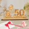 Seutgjie 50 Geburtstag Deko für Mann Frau Geldgeschenke mit LED Lichterkette Fliege und Geschenkpapier Holz Schild Gästebuch 50 Jahre Hochzeitstag Jubiläum Tischdeko