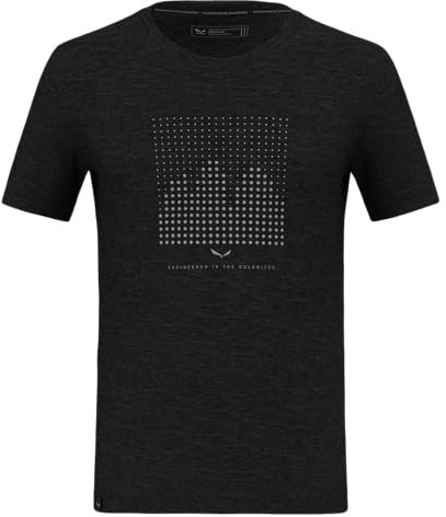 Salewa Eagle Dotted Mountain Merino T-Shirt Men, Black Out, 2XL