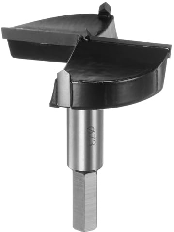 QUARKZMAN Forstner-Bohrer 73mm (2-7/8) aus Wolframkarbid, Holz-Forstner-Bit Öffner Cutter für Scharnierlochbohrungen in der Holzbearbeitung, Schwarz