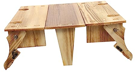 Sosoport Klappbarer Esstisch Korb Mini-klapptisch Klappbarer Tisch Picknickweinkorb Klappbarer Outdoor-Tisch Picknickkorb Holzkorb Im Freien. Hölzern Reisen Korb Aus Holz Multifunktion