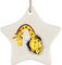 Christbaumschmuck Keramik Hängende Ornamente Mit Hanfseil Geschenkanhänger Lustige Giraffe, Die Aus Einer Rissigen Wand Kommt