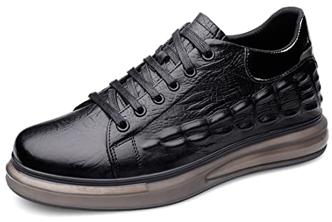 VIBLiSS Unsichtbare Höhe Der Männer, Die Aufzug-Schuhe, Leichte Leder-Gehende Turnschuhe-Beiläufige Aufzug-Geschäfts-Schuhe Erhöht,10cm Taller,41 EU