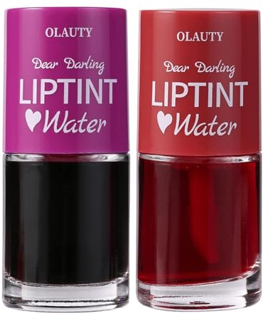 TITIMORE Lip Tint Stain Vivid Color Lip Stain Multi-use Lip and Cheek Tint Long Lasting Waterproof Korean Lip Gloss Moisturizing Mini Liquid Lipstick Non-Stick Cup Lip Makeup(Grape & Grapefruit)