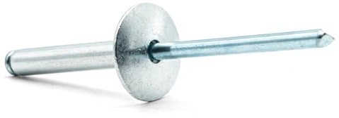 Hippo Hardware (4.8mm X 28mm) Extra Large Flange Head Pop Rivets Open End Blind Aluminium Body Steel Mandrel (Pack of 50)