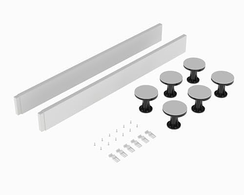 Balterley Shower Tray Riser Kit, 2 White Panels, 6 Pack of Legs, Clips & Screws, Leg Set & Plinth Kit for 700mm to 900mm Square & Rectangular Trays, Shower Tray Plinth & Legs - 1000 x 105mm (White)