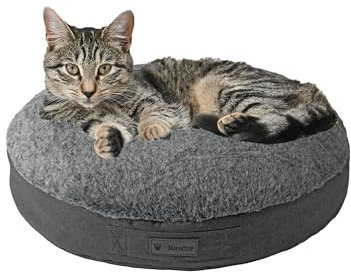 MaxCor Kleines Kissen für Hunde und Katzen, rund, aus Memory-Schaum – entlastet und bewahrt die Gelenke – entspannt und wendbar Sommer/Winter – leicht zu transportieren – verformt Sich Nicht und ist