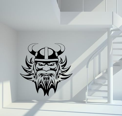 Wandtattoo Wikinger mit Tribal Größe M - ca. 50cm x 50cm