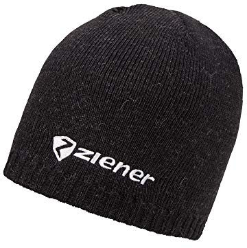 Ziener Herren IRUNO Mütze | Wolle, gestrickt, Fleece Futter, Black, Usex