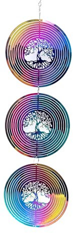 TFANUO 3 pcs Edelstahl Windspiel 3D H?ngende Wind Spinner 10cm Leicht Drehendes Kinetic Windmobile Fenster- und Garten-Dekoration