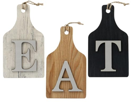 Tuxxjzm Cartello decorativo da parete con scritta Eat Kitchen, in legno, con scritta in inglese Eat, per cucina, casa, sala da pranzo, soggiorno