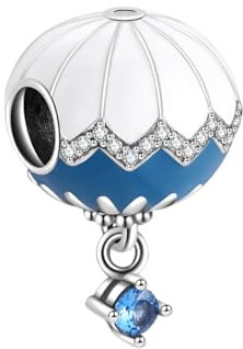 GOUWO Heißluftballon Charms aus 925er Silber für Armbänder und Halsketten passend für Pandora Armbänder Geburtstag Halloween Muttertag Valentinstag Geschenke für Frauen Mutter Tochter Sie selbst