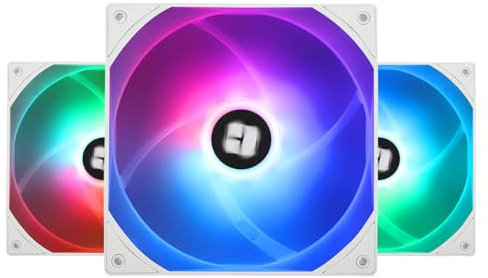 Thermalright TL-C14CW-S X3 CPU Fan, 140mm ARGB Case Cooler, 4pin PWM Silent Computer Fan with S-FDB Bearing Included, up to 1500RPM PC Cooling,White, 3 Packs