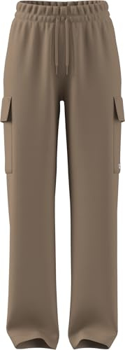 Adidas Damen Essentials LINEAR Fleece Cargo Pants, warm Sandstone/White, M