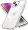 Magnetisch Hülle für iPhone 14 [6,1 Zoll] Kompatibel mit MagSafe Kabellosem Laden, Stoßfest Handyhülle, Schutzhülle Kratzfeste Transparent Rückseite (Durchsichtig)