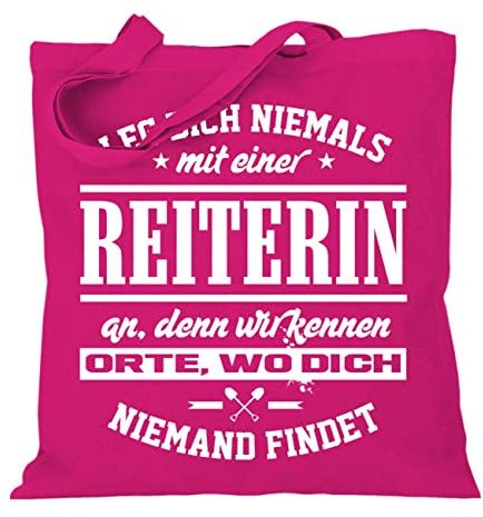 Stoffbeutel Jutebeutel Lange Henkel mit Spruch Leg Dich Reiterin