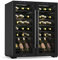 Klarstein Shiraz - Frigorifero per Vino a 2 zone - 36 Bottiglie, a Libera Installazione, 5-18°C, Illuminazione LED, Controlli Touch, Design Elegante, Frigorifero per Vino