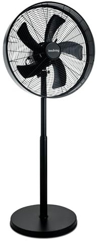 Innoliving Ventilatore Metallo INN-530B/529B, Tavolo o Piantana, Diametro 35-45 cm, 3 Velocità, Modalità Oscillazione, Struttura Robusta Metallo Nero, Inclinazione Regolabile 35-50W (Piantana 120cm)