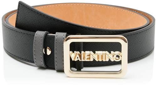 Valentino Damen PADD Gürtel, Schwarz/Goldfarbenfarben, Large