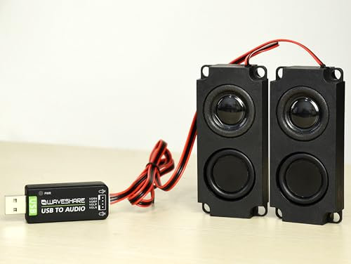 USB Audio Module USB Sound Card External Audio Converter Compatible with Raspberry Pi/Jetson Nano, Support Recording and Playback, Stereo Codec, Plug and Play, Comes with 8Ω 5W Speaker