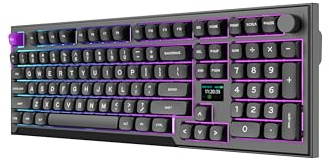PREYON Mechanische Gaming Tastatur Mechanical Keyboard Kabellos und Kabel für PC Computer Beleuchtet RGB 2.4 Ghz Bluetooth USB FDB Bildschirm Batterie 800h Ausgewogenes Tippen 103 - Silent Claw