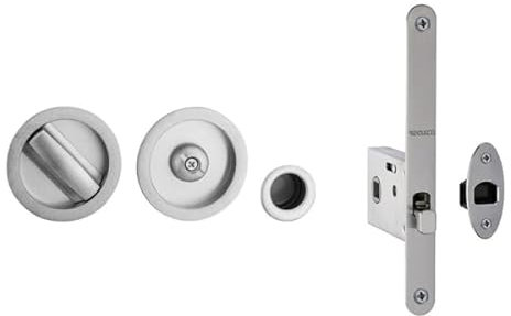 Kooples Hardware Bathroom Lock with Circular Furniture – Polished Chrome Set for Internal Doors (Satin Chrome, 35 to 38mm)