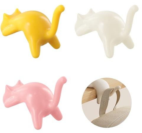 Culinavog 3 unidades Soporte para bolsos para mesa, Bolsa de gato portátil lindo gancho de mesa, Colgar Bolsa hasta 5 kg para Mesa para Escritorios mesa y bolsos para restaurante u oficina