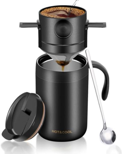 Koolenry Camping Portable Coffee Maker Set with Stainless Steel Coffee Mug + Coffee Filter,for Travel Camping Offices Backpacking