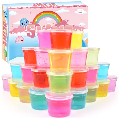 Petyuioyu 24er Clear Slime Set für Kinder, Transparenter Schleim | 24 Einzelportionen • Clear Slime • Weich & dehnbar • Ideal als Gastgeschenk für Kindergeburtstag, Partys & Klassenfeiern