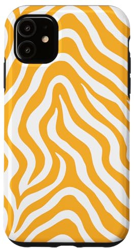 Golden Yellow and Cream Zebra Stripes Animal Print Hülle für iPhone 11