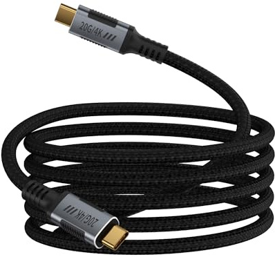 KMMXXCPM 3 Meter langes USB C Kabel Kompatibel mit Thunderbolt 3 Kabel,USBC 3.2 20Gbps Data Transfer,USB Typ C 240W ladekabel,USB C 4K@120Hz Kabel Video Transfer für Monitor,Laptop,Display,SSD,Dock.