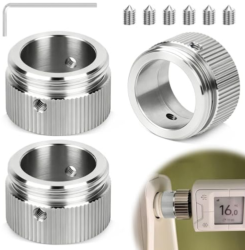 Nuyoah Heizkörperthermostat Adapter Heizkörperventil Thermostatkopf M30x1.5 mit Innen Ø22mm 3Stk Edelstahl Heizungsventil Adapter für Danfoss Ra, Rav, Ravl-ventil, Heizkörper Zubehör