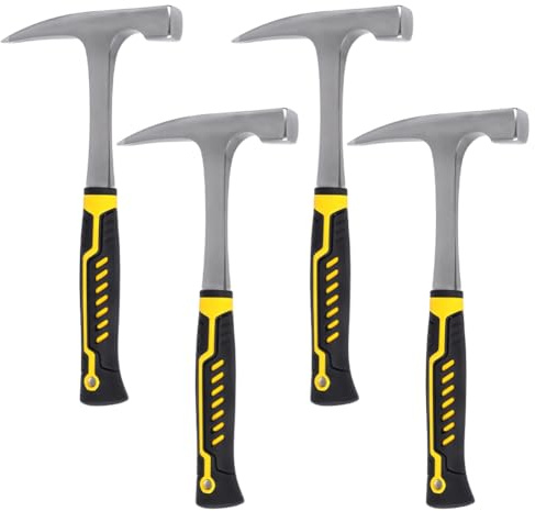 INTERWARM 4Pcs Rock Pick Hammer, 12.6 Inch Steel Geology Rock Hammer Drop Forged Masonry Hammers Geologist Hammers with Pointed Tip for Mining Geological Prospecting Camping