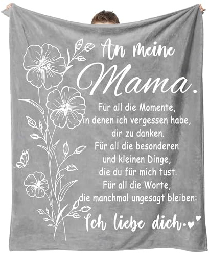 EIMOPE Muttertagsgeschenk Geschenke für Mama 150x130cm - Personalisierte Decke An Meine Mama, Mutter, Super Weiche Schlafdecke für Mutter Oma zum Thanksgiving Geburtstagsgeschenk