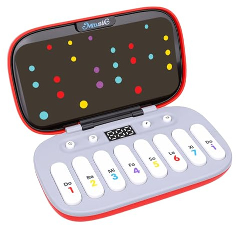 Gugxiom Portable Mini Piano Toy With LED Lights, Ultra Light Kids Keyboard for Music Rhythm Game, Ideal for 4-6 Year Olds (Red)