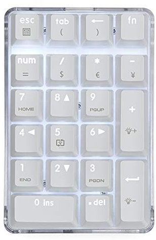 Mechanische numerische Tastatur GATERON Brown Switch Verdrahtete weiße beleuchtete Numpad 21 Tasten Tragbare Tastatur Erweiterter Aufbau White Magicforce von Qisan