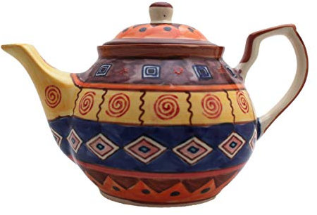 Teekanne Keramik handbemalt bunt (Indian)